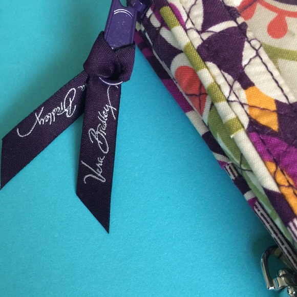 Vera Bradley Wallet Wristlet CC Holder Purple Teal Print New Without Tags - Picture 5 of 6